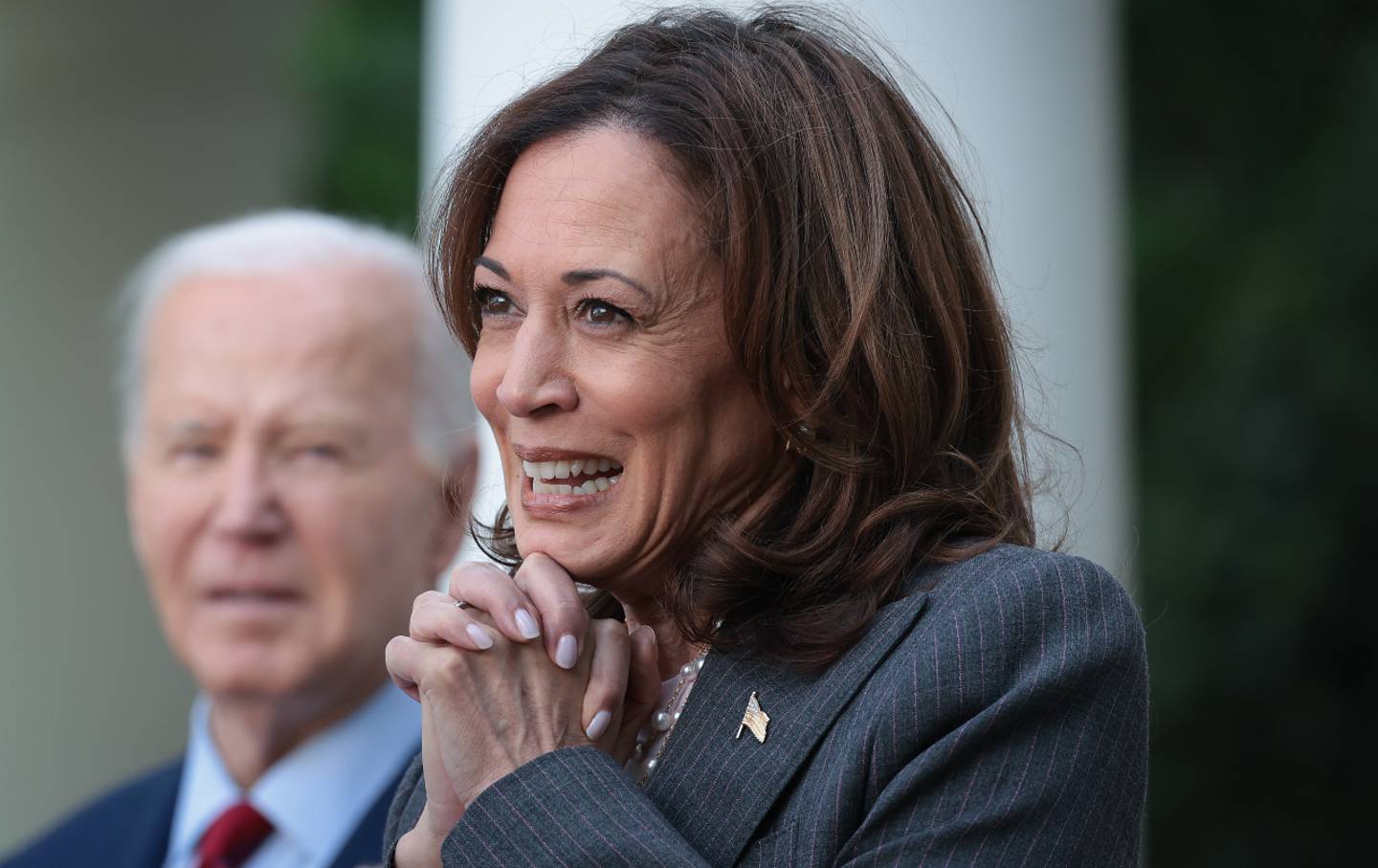 The torch has been passed: Vice President Kamala Harris with President Biden at the White House in May.