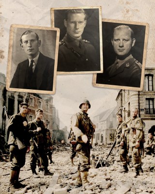 Ian, top left, and Robin Lyle, right, were killed in the Second World War. As in the film Saving Private Ryan, their younger brother, Michael, was left in Normandy as the only surviving son