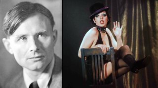 Christopher Isherwood in 1937; Liza Minnelli as Sally Bowles in Cabaret