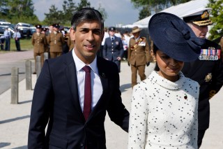 Rishi Sunak at the D-Day commemoration event in France, which he said ‘ran over’ into his scheduled interview with ITV in London