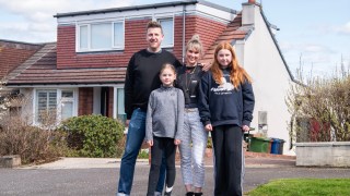 Harry Kinloch and Anna McClelland with their daughters Marley and Lexie scooped the prize for their “one of a kind” 1960s bungalow in Milngavie