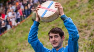 Q15: This wheel of Double Gloucester cheese is won at races held where?