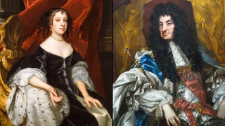 Catherine of Braganza by Peter Lely, c 1665; King Charles II by Thomas Hawker, c 1680