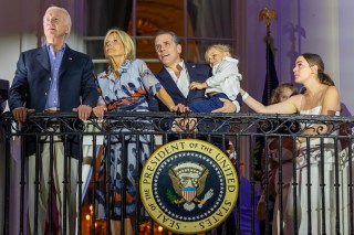 Hunter Biden with his family at the White House last July