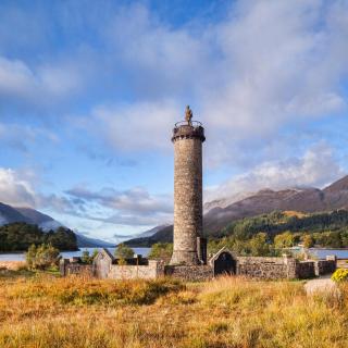 The Glenfinnan Monument to Bonnie Prince Charlie on the banks of Loch Shiel