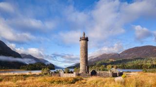 The Glenfinnan Monument to Bonnie Prince Charlie on the banks of Loch Shiel