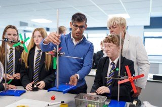 Rishi Sunak visited John Whitgift Academy in Grimsby, Lincolnshire, before a Sky News event to be held in the town