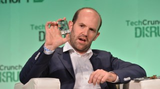 Eben Upton, the Raspberry Pi founder, shows off one of the company’s credit-card-sized computers