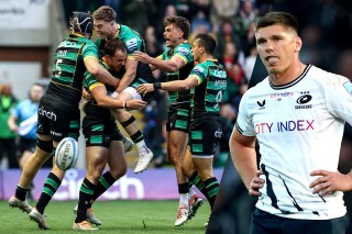 There was joy for Saints at Franklin’s Gardens but disappointment for Farrell, who has played his last game for Saracens before his move to Racing 92