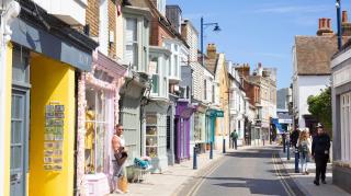 The brightly coloured streets of Whitstable, Kent. The Tories have pledged £600 million to help spruce up 30 towns across the UK