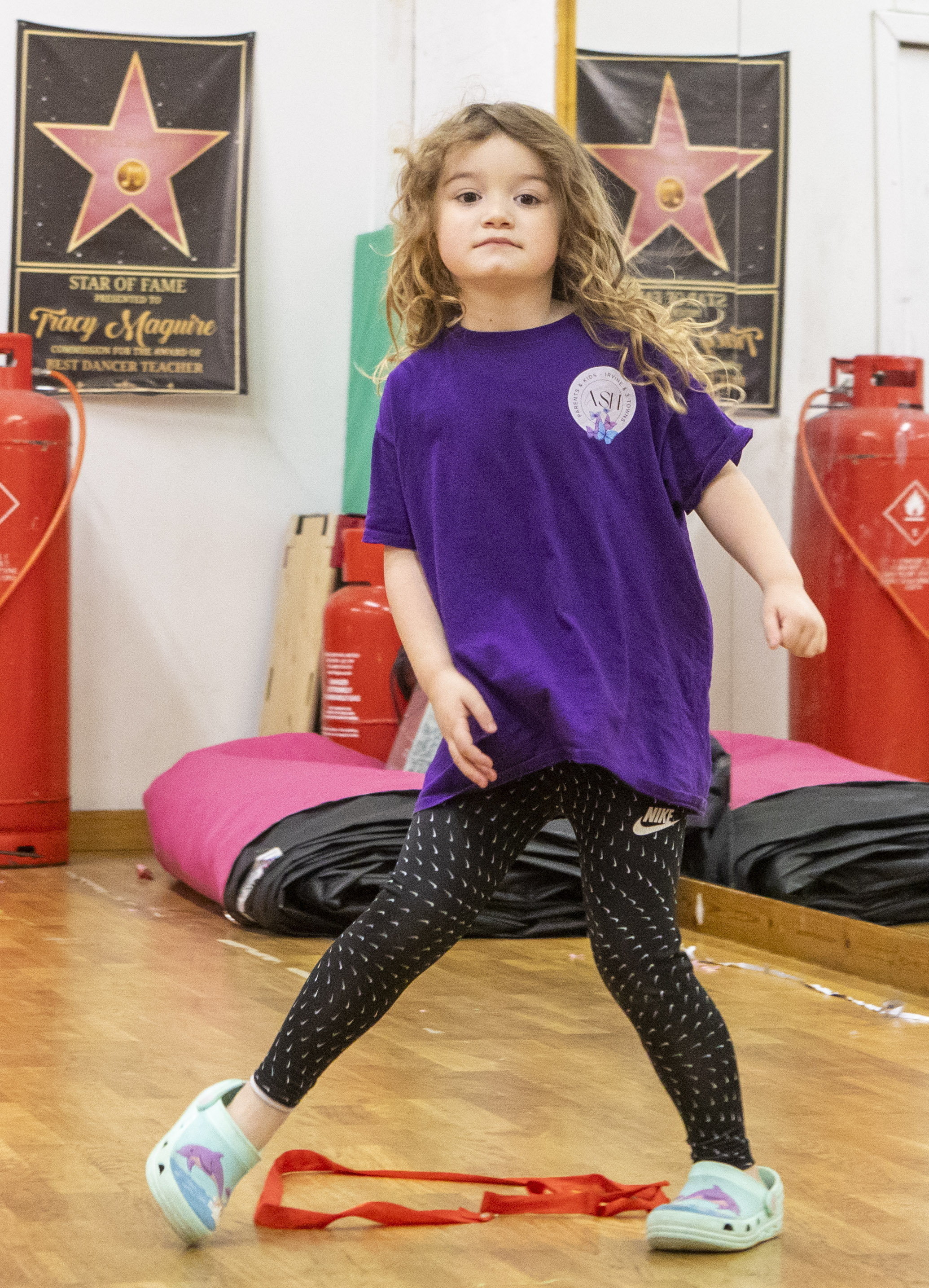 Emilie-Rose Tricker, five, dances at a ballet class at Dance Depot in Kilwinning, North Ayrshire. She is non-verbal but began to say “ballet class” after seeing an episode of Teletubbies featuring the dance