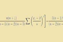 The formula for kurtosis in Excel.