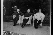 Harry Truman, Josef Stalin and Clement Atlee at Potsdam, 1945