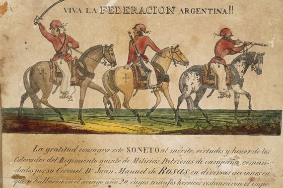 Argentine Federation soldiers at the time of Juan Manuel de Rosas.