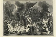 A widow is thrown onto her husband&#39;s pyre