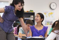 Female student and teacher