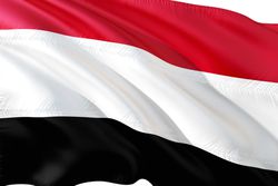 Flag of Yemen blowing in the breeze