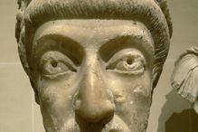 Marble bust of Empreror Theodosius II, 5th c., in the Louvre Museum