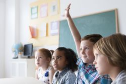 Student raising hand