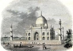 The Taj Mahal in a 19th century lithograph