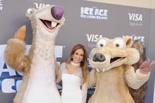 Actress Jennifer Lopez arrives at the screening Of 'Ice Age: