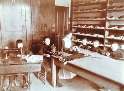 Boys Sewing At The Boys Home Industrial School, London, 1900