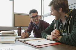 male college students studying