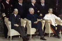 Attlee, Truman, and Stalin at the Potsdam Conference