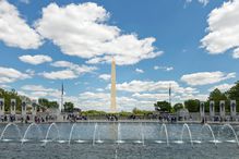 The World War II memorial is on the National Mall in Washington, D.C.