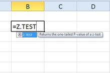 The Z.Test function in Excel