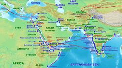 Map of Indian and Roman trade.