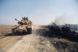 Israeli tank on the Golan Heights, October 1973.