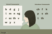 Illustrated chart of voiced and voiceless consonants