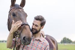 man and a horse