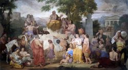 Aesop telling fables, by Pietro Paoletti, 1837, 19th century, fresco