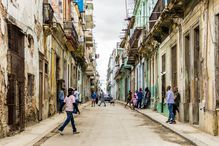 A typical street scene in Centro in Havana, Cuba