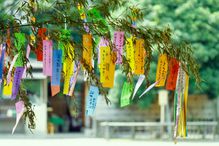 Tanabata festival tree decorations