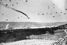 German paratroopers landing