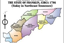 Map showing the eight counties that made up the State of Franklin in 1786.