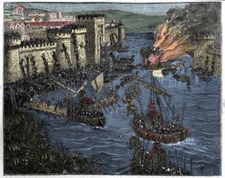 Illustration of Normans Laying Siege to Paris