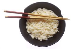 chopsticks and bowl of rice