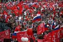 Victory Day Military Parade Immortal Regiment March In Moscow