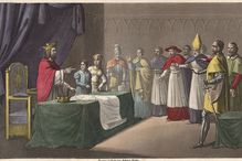 Louis I the Pious, conducts a division of the kingdom among his children