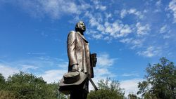 A statue of Denmark Vesey, organizer of what would have been the largest slave revolt in US history.