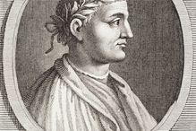 Illustrated Portrait of Greek Poet Horace.