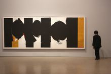 The painting, "Elegy to the Spanish Republic, No. 126," by Robert Motherwell