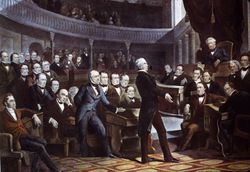 Painting of Henry Clay addressing the US Senate, circa 1830