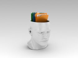 Human Head with Computer Folders