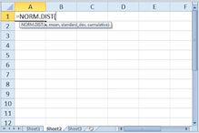 The NORM.DIST function in Excel