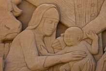 Christmas sand sculpture from Canary Islands, Spain